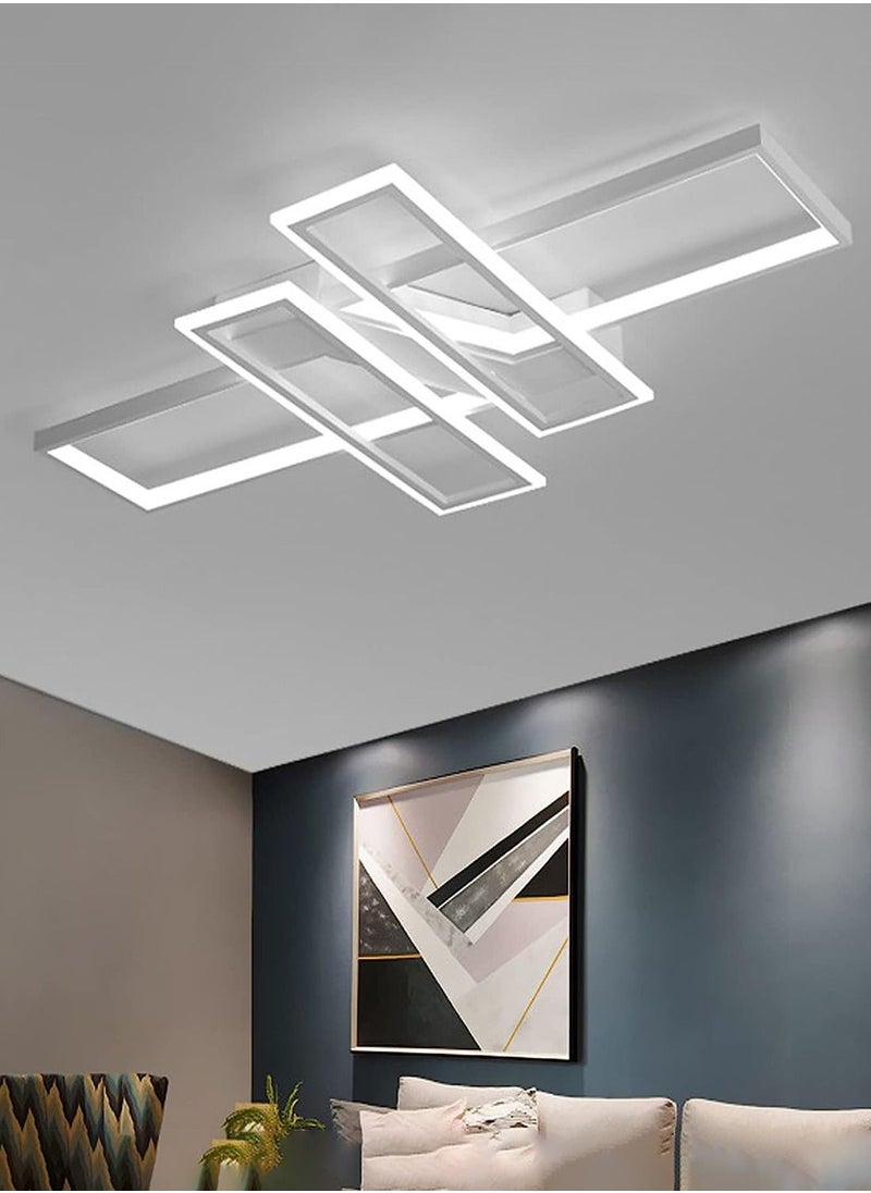 Goeco Modern LED Pendant Light Home Rectangle White Light Fixture, 6000K white light  - Image 1