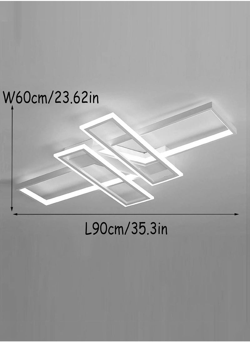 Goeco Modern LED Pendant Light Home Rectangle White Light Fixture, 6000K white light  - Image 3