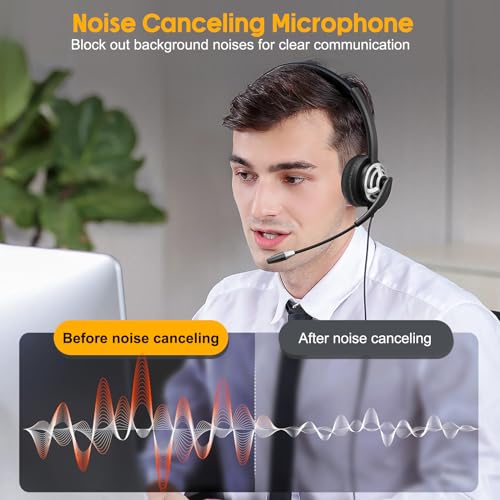 MAIRDI USB Headset With Microphone for Computer, PC, Laptop - Noise Canceling for Teams, Zoom, Office, Call Center, VoIP Phone Calls - Dictation for Dragon Voice Recognition - Image 2