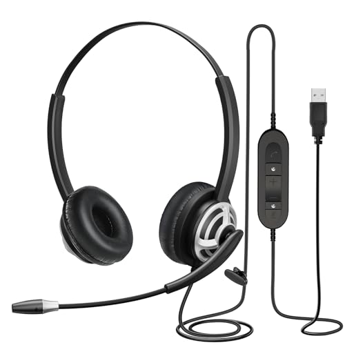 MAIRDI USB Headset With Microphone for Computer, PC, Laptop - Noise Canceling for Teams, Zoom, Office, Call Center, VoIP Phone Calls - Dictation for Dragon Voice Recognition - Image 1