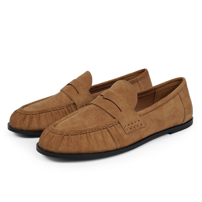 QIY Brown Loafers Women Moccasins Womens Penny Loafers for Women 2026 Women's Flats Comfortable Dressy Business Casual Walking Shoes Work Camel Flats Size 7 - Image 5