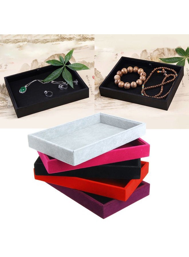 Youngy Stackable Jewelry Trays Inserts Velvet Catch All Jewelry Display Tray Case - Hot Pink - Image 3