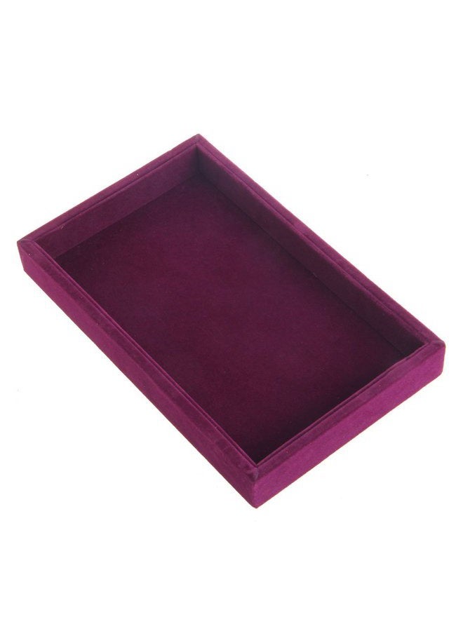 Youngy Stackable Jewelry Trays Inserts Velvet Catch All Jewelry Display Tray Case - Hot Pink - Image 4