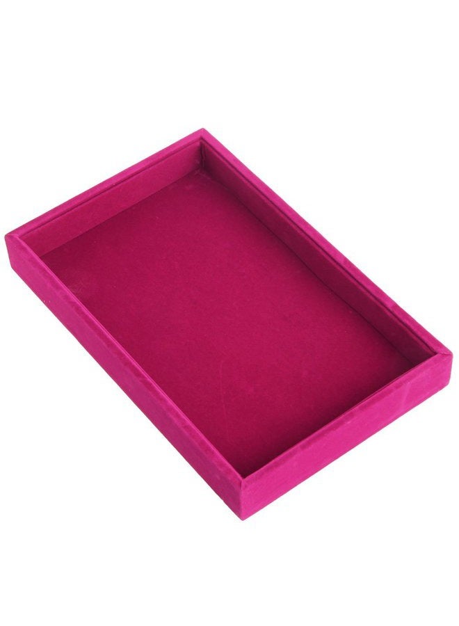 Youngy Stackable Jewelry Trays Inserts Velvet Catch All Jewelry Display Tray Case - Hot Pink - Image 1