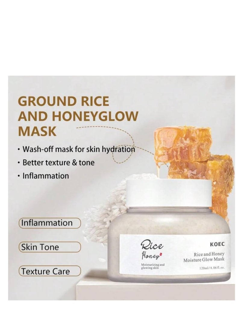 ك أو إي سي مجموعة الأرز للعناية بالبشرة، سيروم ديب بلوغ، تونر مرطب حليب الأرز، قناع توهج الأرز والعسل، 3 قطع، طقم للعناية بالبشرة المتوهجة - Image 2
