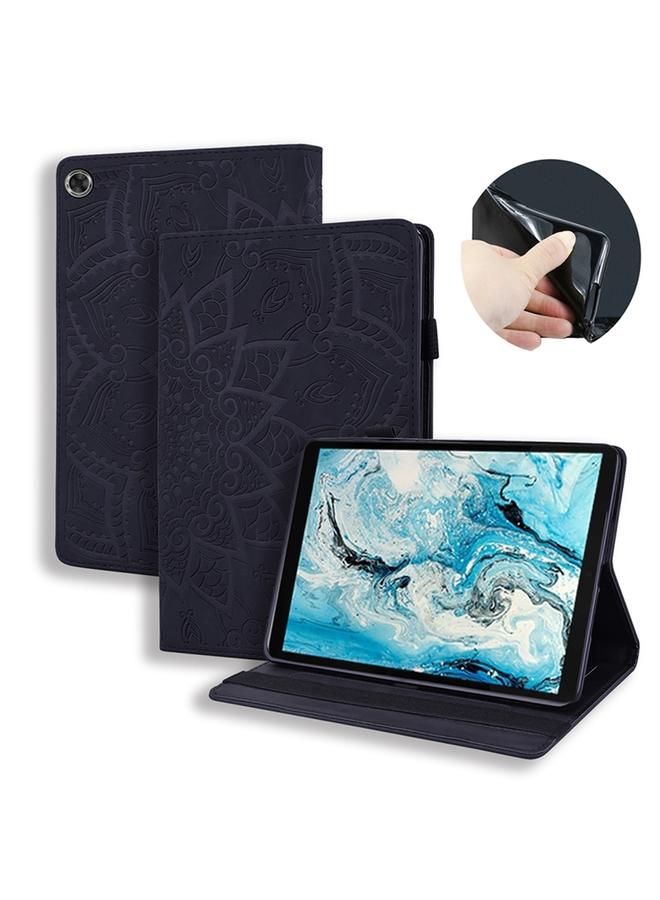 erorex Case For Lenovo Tab M8 TB-8505F 8505X 8.0 Calf Pattern Double Folding Design Embossed Leather Case with Holder & Card Slots & Pen Slot & Elastic Band - Image 1