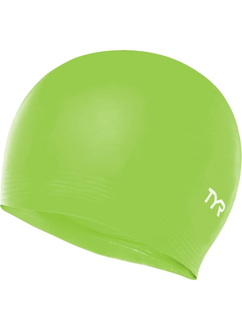 TYR TYR Latex Swim Cap for Men and Women, Recreational Swimming Hat, Lightweight Hair Protection and Drag Reduction Color: Florescent Green