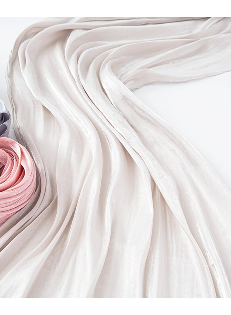 بينكو حجاب إسلامي، عمامة قابلة للتعديل، غطاء كامل، عباءة، شال للارتداء اليومي 66 × 180 سم - (أبيض) - Image 5