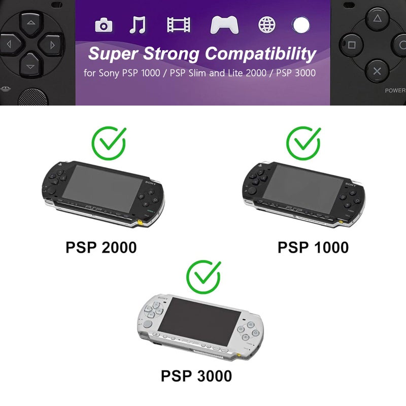 QKCOK شاحن بديل PSP محول تيار متردد 5 فولت متوافق مع سوني PSP 1000 PSP سليم و لايت 2000 3000 PSP-110 PSP-1001 سلسلة PSP-1001، 2001، بلاي ستيشن 3001 E-1000 كابل طاقة بديل على شكل L سوني - Image 2