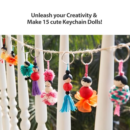 Chalk and Chuckles Keychain Dolls – Art and Craft Kit for Girls 9–12, Make 15 DIY Keychains, Creative Activity Toy, Gift for Kids Ages 8+, Teens, Adults, Perfect for Birthdays - Image 2