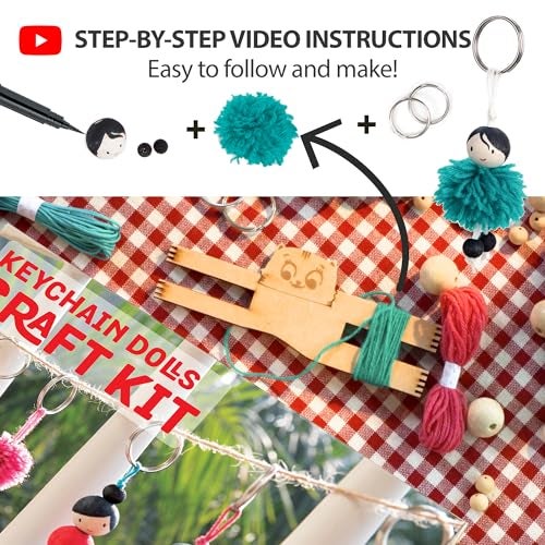 Chalk and Chuckles Keychain Dolls – Art and Craft Kit for Girls 9–12, Make 15 DIY Keychains, Creative Activity Toy, Gift for Kids Ages 8+, Teens, Adults, Perfect for Birthdays - Image 4