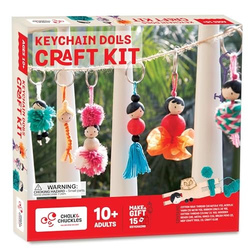 Chalk and Chuckles Keychain Dolls – Art and Craft Kit for Girls 9–12, Make 15 DIY Keychains, Creative Activity Toy, Gift for Kids Ages 8+, Teens, Adults, Perfect for Birthdays - Image 1