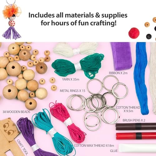 Chalk and Chuckles Keychain Dolls – Art and Craft Kit for Girls 9–12, Make 15 DIY Keychains, Creative Activity Toy, Gift for Kids Ages 8+, Teens, Adults, Perfect for Birthdays - Image 5