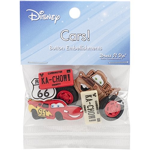 Dress It Up 7719 Disney Button Embellishments Cars 375 x 3 x 019 Small