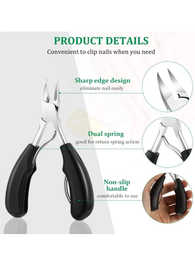 Premify 10 Pieces Ingrown Nail Clippers Kit With Stainless Steel Nail File, Toenail Tools, Toenails Treatment, Pedicure Tool Set, Professional Clipper For Thick Nails, Toe Nail Manicure Lifter With Carry Case  - Image 4