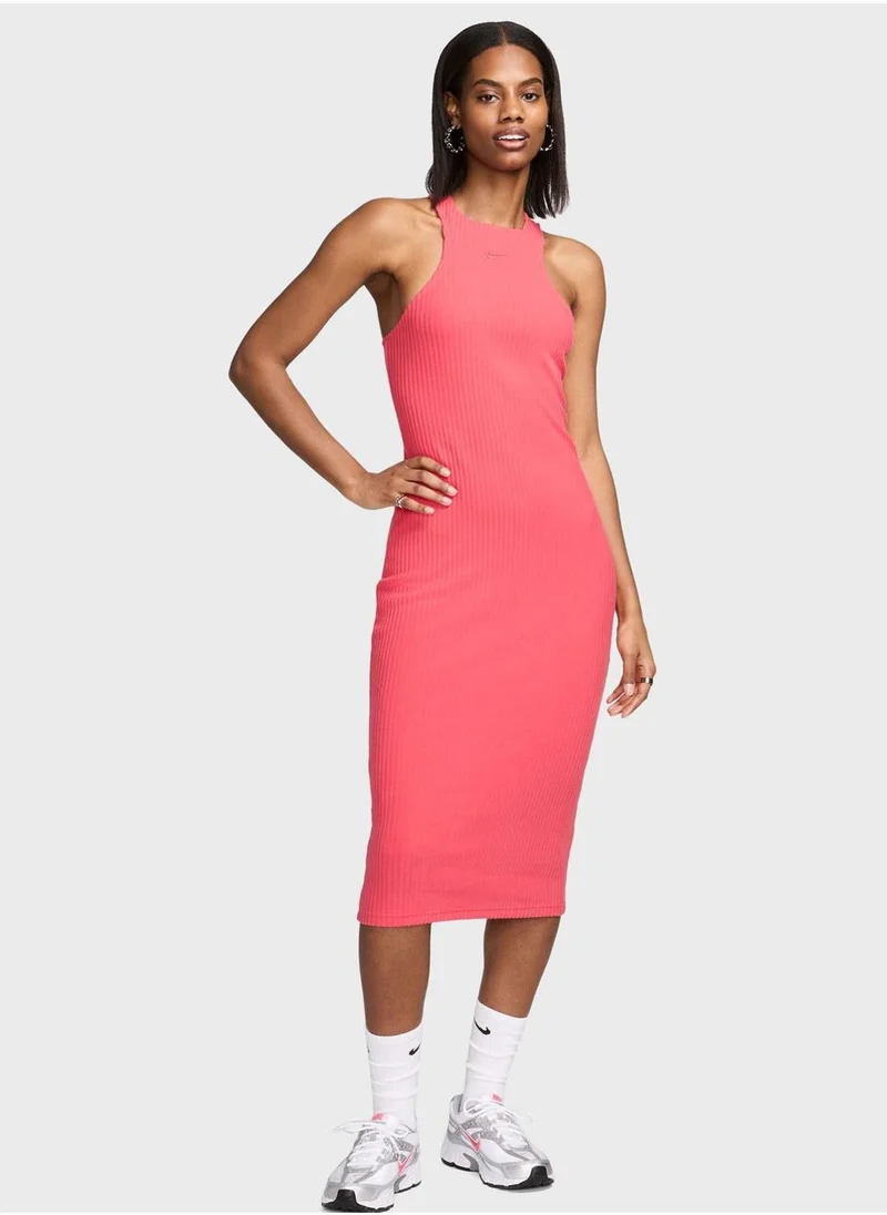 نايكي Nsw Knitted Ribbed Midi Dress