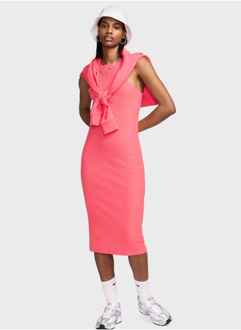 Nike Ribbed Halter Midi Dress - Image 4