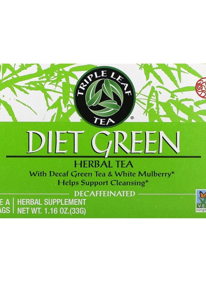 Triple Leaf Tea Diet Green Herbal Tea Decaffeinated 20 Tea Bags 1.16 oz (33 g) 