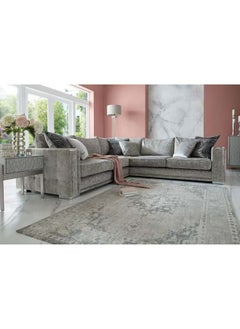 Al Home 4 Seater L-shapeVelvet  Sofa 300×300×85×85 cm - Grey  - Image 1