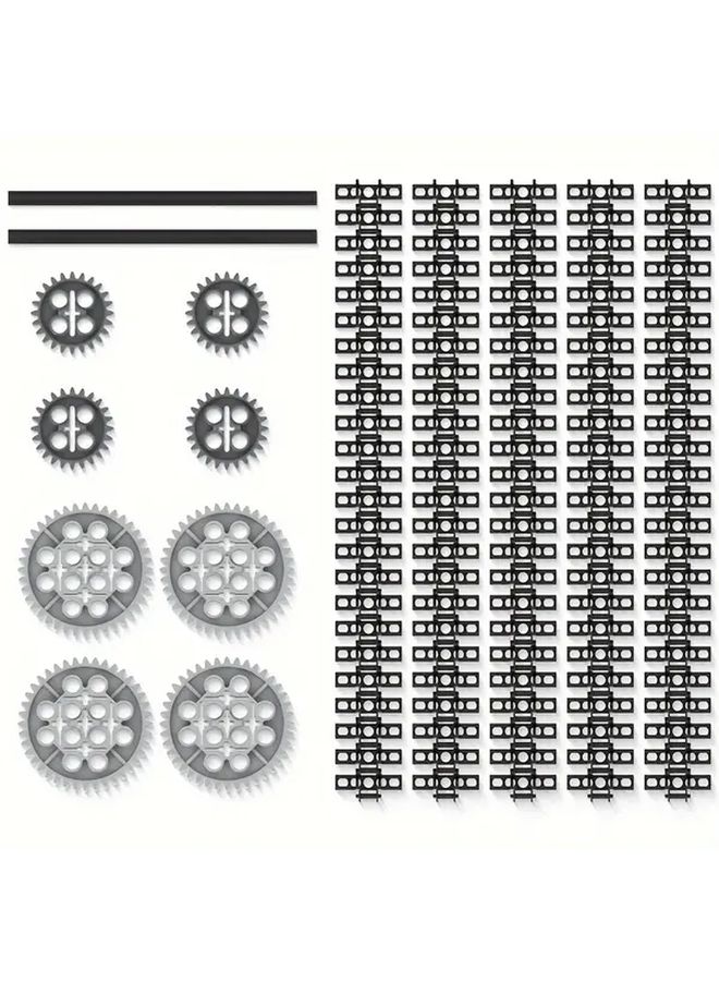 130pcs DIY Technical Building Block Set With Gears Axles And Link Treads - Image 1