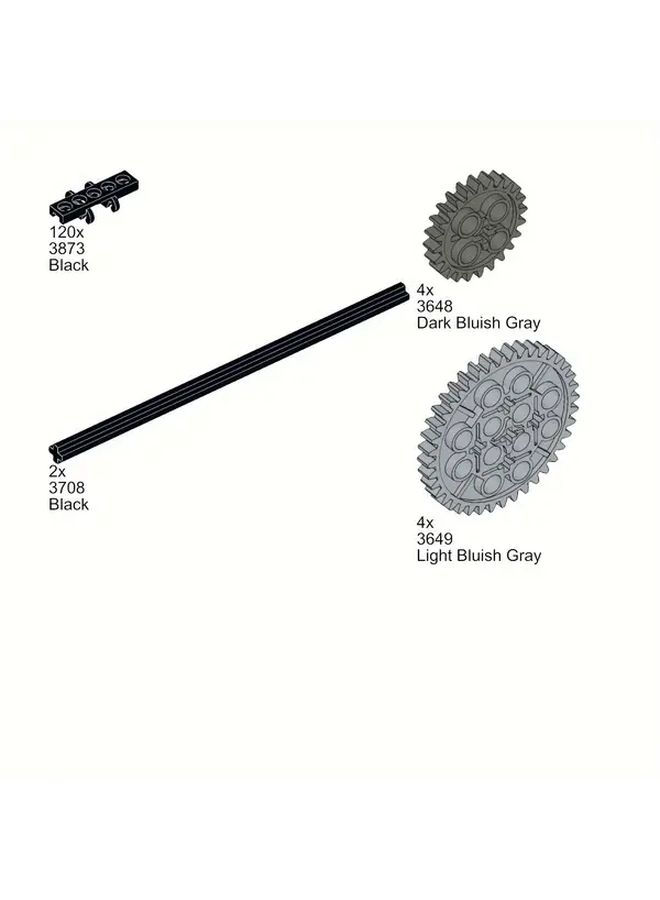 130pcs DIY Technical Building Block Set With Gears Axles And Link Treads - Image 5