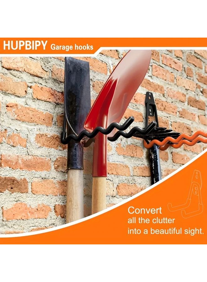 2 Pcs Black Heavy Duty Metal Garage Hooks Wall Mounted Storage Organizer - Image 4