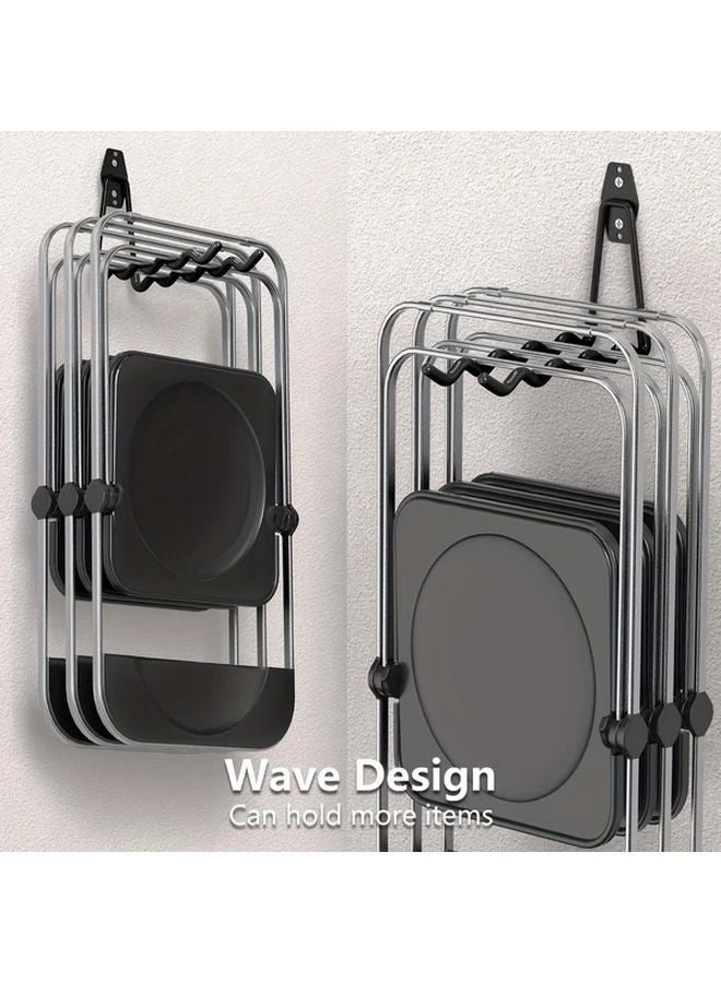 2 Pcs Black Heavy Duty Metal Garage Hooks Wall Mounted Storage Organizer - Image 2