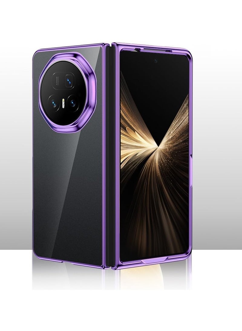 Case Compatible Honor Magic V5 5G, Slim Plated PC Clear Transparent Phone Case Honor Magic V5 Shockproof Protective Hard Case