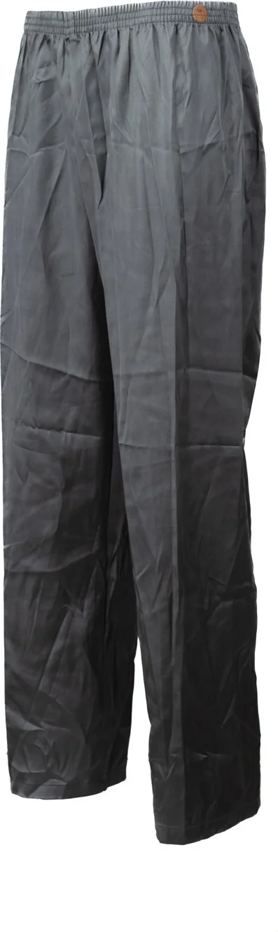 اوبلاند Men's Satin Fabric Pajama Pants Solid Color Elastic Waist No Pocket Wide Leg Relaxed Cut