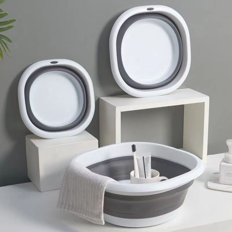 Portable Silicone Folding Wash Basin - Multi-Purpose for Face, Vegetables, and Feet - Image 2