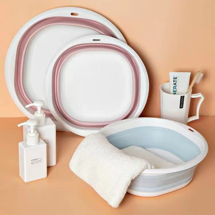 Portable Silicone Folding Wash Basin - Multi-Purpose for Face, Vegetables, and Feet - Image 3