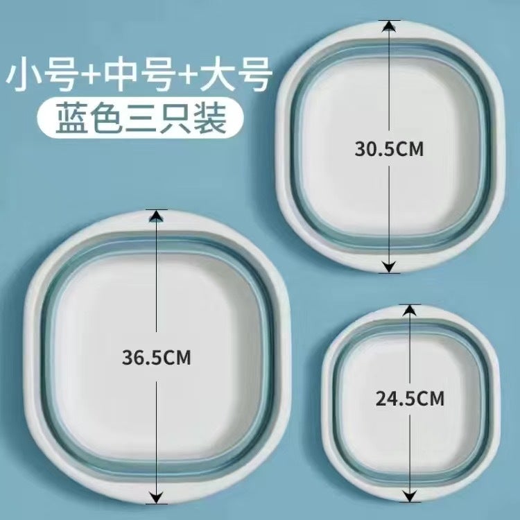 Portable Silicone Folding Wash Basin - Multi-Purpose for Face, Vegetables, and Feet - Image 1