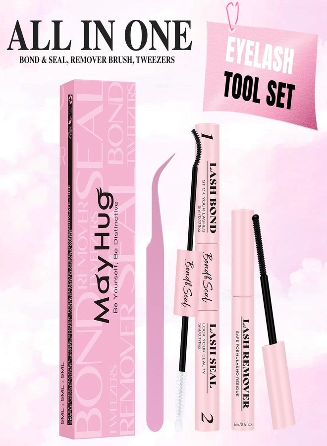 Mayhug Lash Cluster Glue Bond and Seal Kit with Lash Glue Remover and Tweezers Long-Lasting, Waterproof For DIY Eyelash Extension At Home Use Beginners Friendly Kit 4-in-1 - Image 5