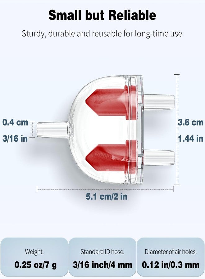 Pawfly 6 Pack Aquarium Check Valves Fish Tank Air Pump Valves Plastic 2-Way Non-Return Valves Pump Protectors for Standard 3/16 Inch Airline Tubing Fish Tank Accessories for Aeration Setup - Image 2
