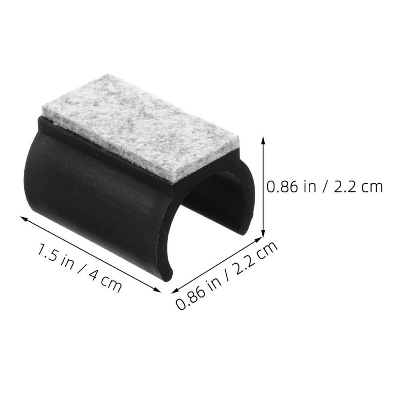 Black Felt Chair Leg Pads U-Shaped Non-Slip Floor Protectors for Hardwood - Image 3