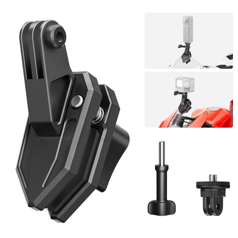Maectech Motorcycle Windshield Clip Camera Mount for Insta360 X5/X4/X3 for GoPro for DJI Osmo Action Motorcycle Mount Clamps for Insta360 X5 Accessories - Image 1