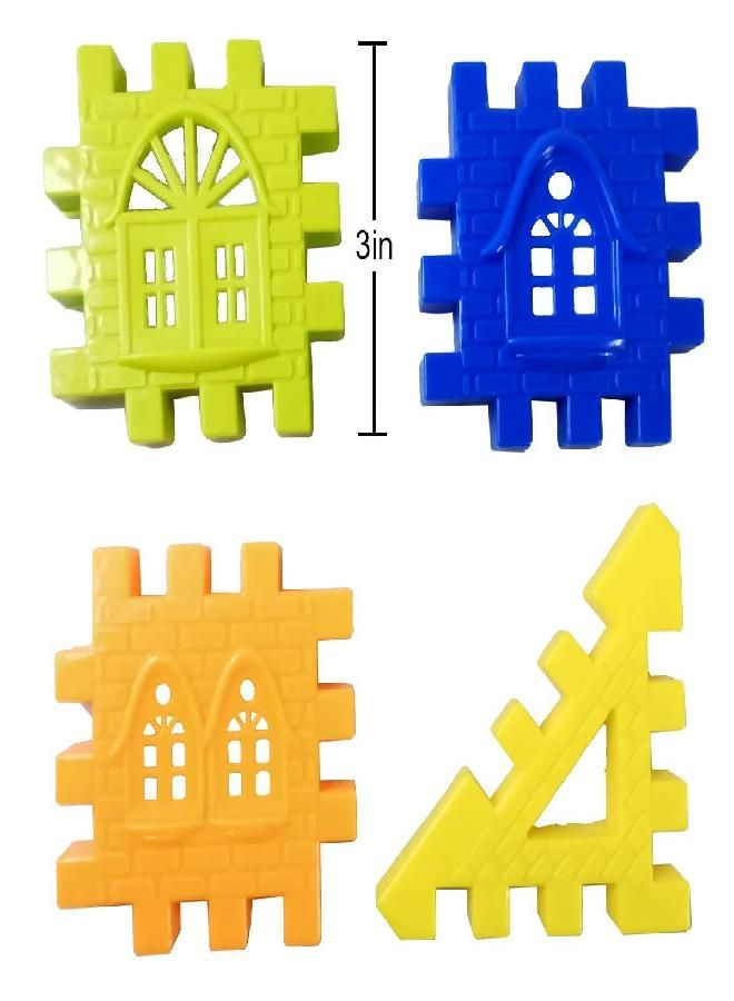 RAINBOW TOYFROG RAINBOW TOYFROG Waffle Blocks for Toddlers & Kids 96 Pcs Jumbo Toy Building Sets- STEM Building Toys with Storage Container -Kindergarten Toys Preschool manipulatives for Toddlers  - Image 4