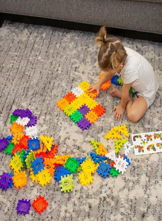 RAINBOW TOYFROG RAINBOW TOYFROG Waffle Blocks for Toddlers & Kids 96 Pcs Jumbo Toy Building Sets- STEM Building Toys with Storage Container -Kindergarten Toys Preschool manipulatives for Toddlers  - Image 3