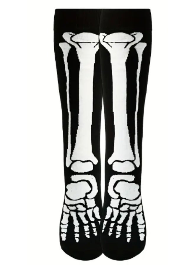 Unisex  Skeleton Socks – 1 Pair | Realistic Bone Design, Warm & Breathable, Machine Washable | Spooky Party Costume Accessory for Men,Women  & Teens - Image 2