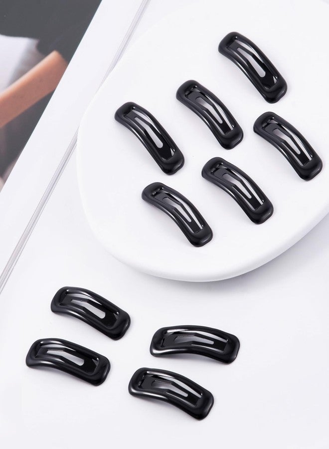 Cptots 20 PCS Small Rectangle Hair Barrettes For Women Non Slips Snap Clips For Thin Fine Hair,Bright Black,1.97 x 0.55Inch - Image 3