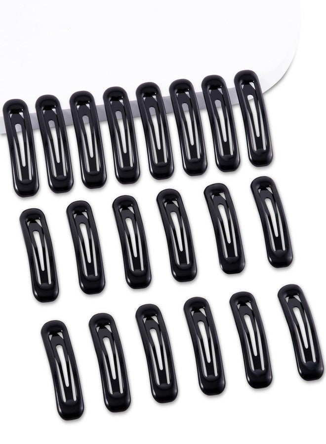 Cptots 20 PCS Small Rectangle Hair Barrettes For Women Non Slips Snap Clips For Thin Fine Hair,Bright Black,1.97 x 0.55Inch - Image 1