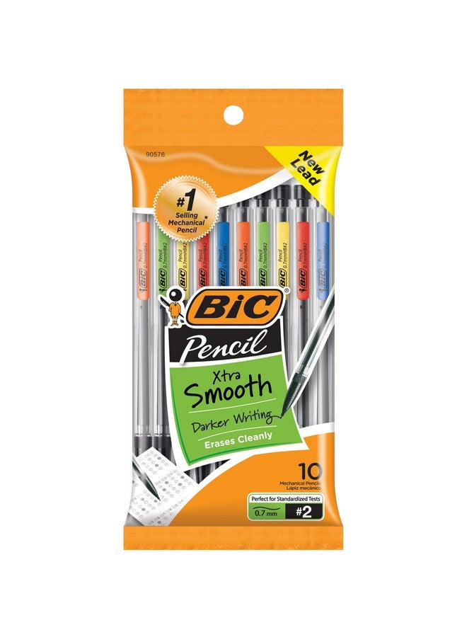 بيك أقلام رصاص ميكانيكية فائقة النعومة مع ممحاة، طرف متوسط (0.7 مم)، عبوة من 10 أقلام رصاص ميكانيكية للمدرسة أو اللوازم المكتبية (Mpp101-Blk) - Image 1