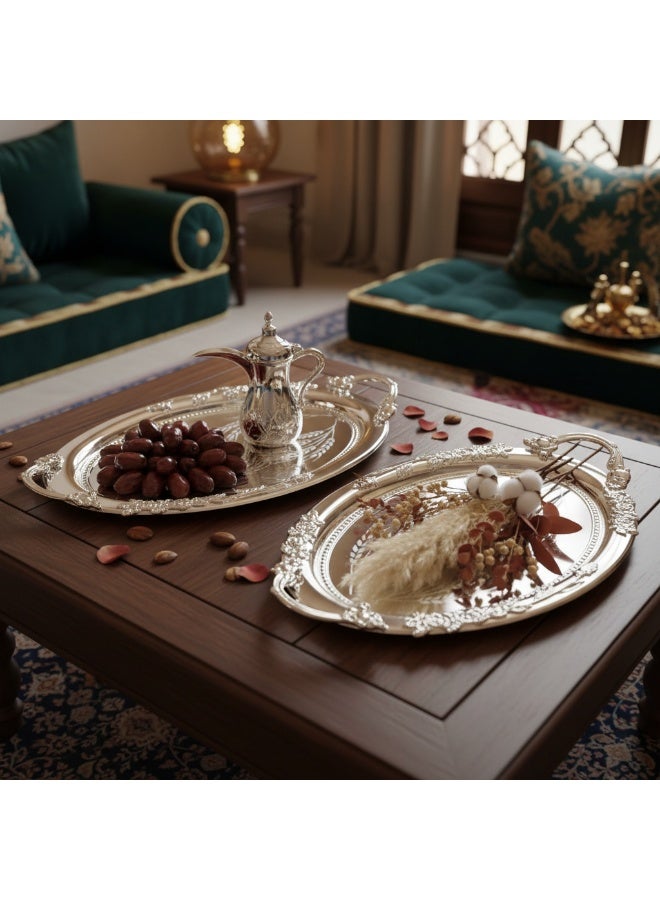 لافين صينية تقديم لافين قطعتين من الفولاذ المقاوم للصدأ 48*30/40*24 سم - Image 2