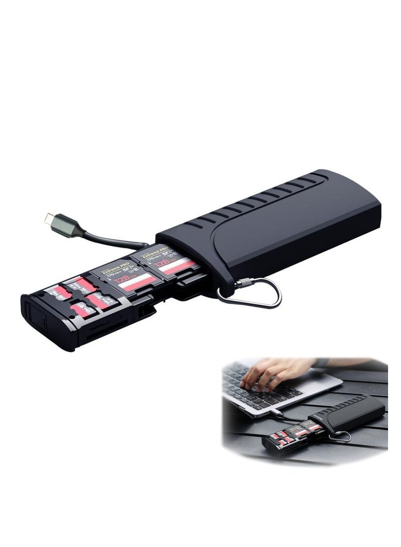 SYOSI 2 in 1 High-Speed 5Gbps SD Memory Card Readers Multiple Sd Card Reader USB3.1 Dual Card Reader Micro SD Card Case Waterproof Holder 6 TF/4 SD/2 SIM Cards Storage,for Photographer, Cameras, Computer  - Image 1