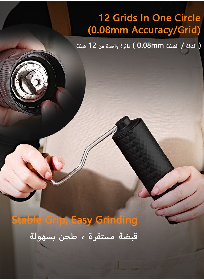 CHOIWIN - Manual Coffee Grinder With 30-Gear Adjustable Setting,CNC Stainless Steel Tapered Burr And Dual Bearing Positioning For All Coarseness From Espresso To French Press - Image 1