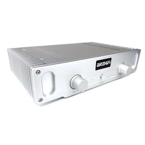 BRZHIFI A1S Pure Class A Power Amplifier Hi-Fi 20W×2 2.0 Channel Stereo Home Audio Amp (Silver) - Image 1