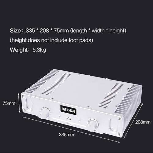 BRZHIFI A1S Pure Class A Power Amplifier Hi-Fi 20W×2 2.0 Channel Stereo Home Audio Amp (Silver) - Image 5