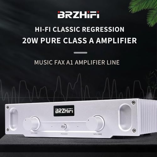 BRZHIFI A1S Pure Class A Power Amplifier Hi-Fi 20W×2 2.0 Channel Stereo Home Audio Amp (Silver) - Image 2