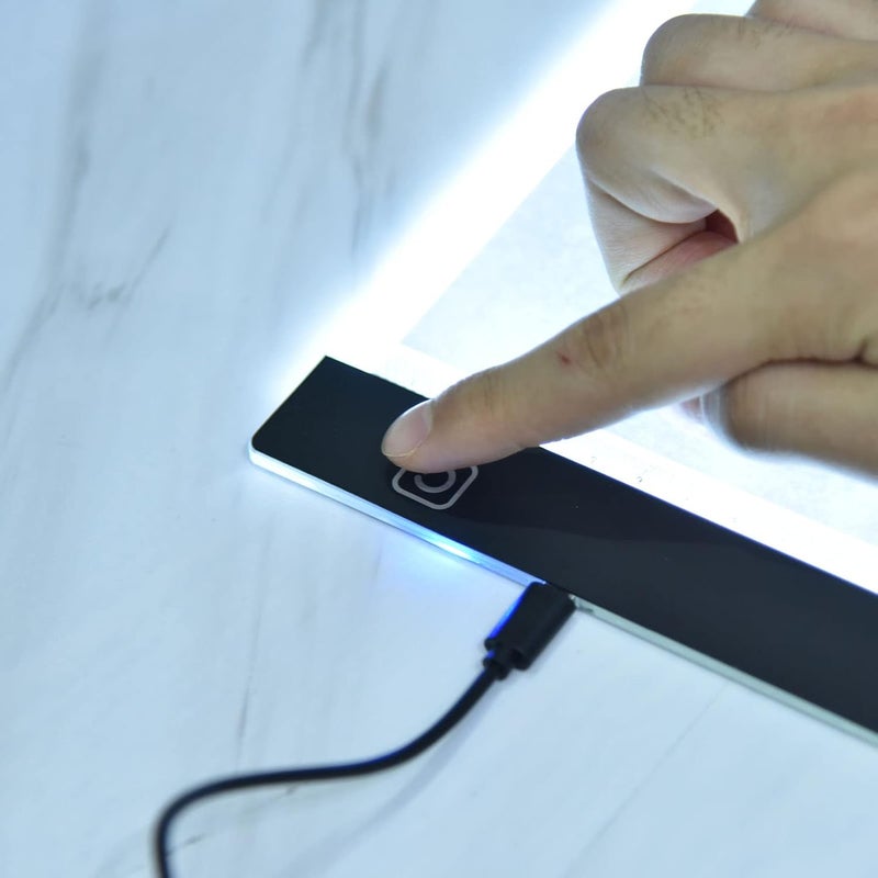 A4 LED Drawing Board Touch Control Light Guide Copy Board with 3 Levels Dimming Ultra Thin Design for Artists Students Designers Black 335 x 235 x 3.5mm - Image 4