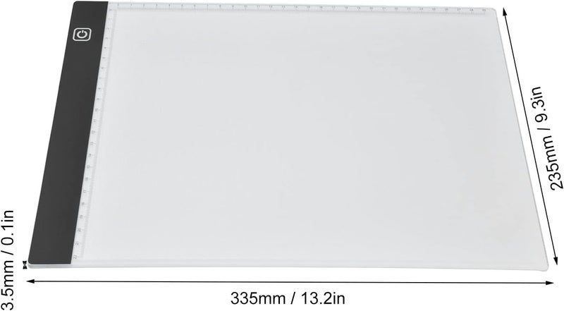 A4 LED Drawing Board Touch Control Light Guide Copy Board with 3 Levels Dimming Ultra Thin Design for Artists Students Designers Black 335 x 235 x 3.5mm - Image 5